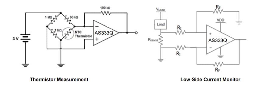 Applikations-Schaltungsdiagramm - Diodes Incorporated AS333Qx Mikropower-CMOS-Operationsverstärker für Fahrzeuge